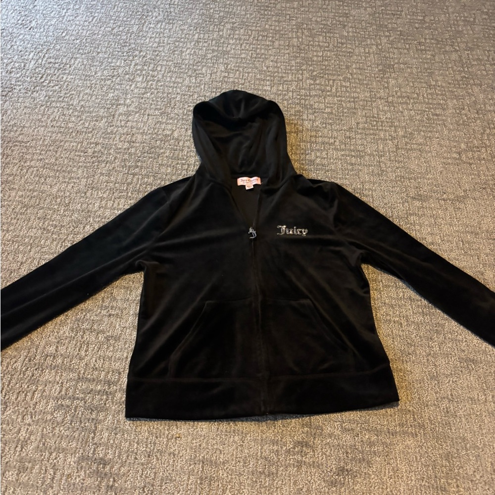 Juicy Couture Kids Black Velour Hoodie